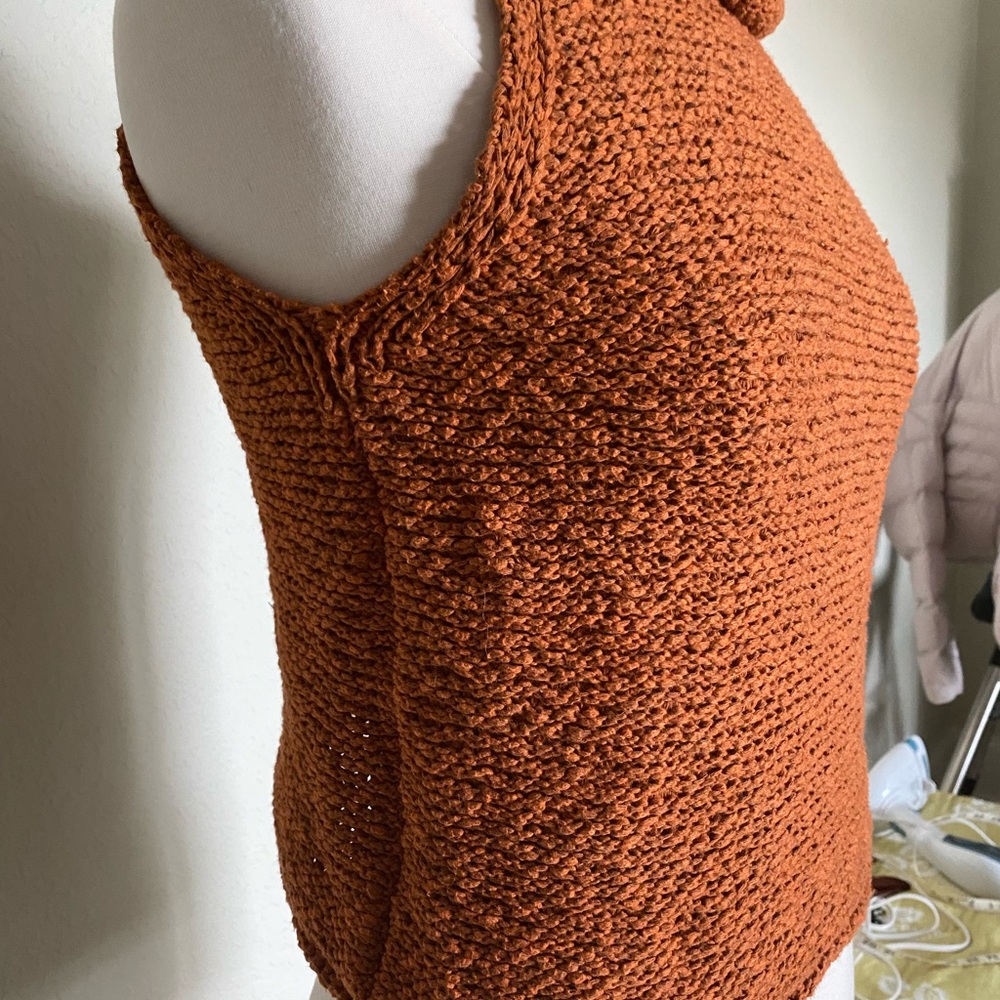 Anthropologie Cozy Knit Halter Sweater in Rust - Picture 2 of 6